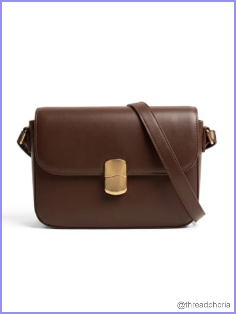 Vegan Leather Crossbody Bag Flap Shoulder Purse Adjustable Strap Small Handbag